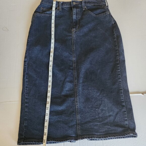 Universal Thread Women's Size 8 High-Rise Denim Pockets Midi Skirt Black Wash - Picture 14 of 14
